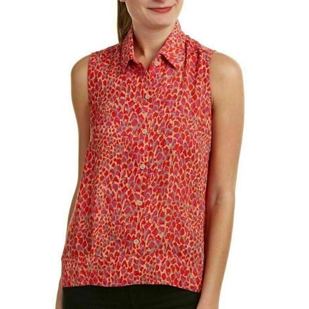 Cabi Sleeveless Collared Button Down Blouse Size Medium